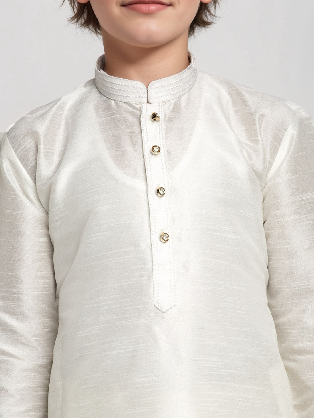 Boys White Art Silk Kurta