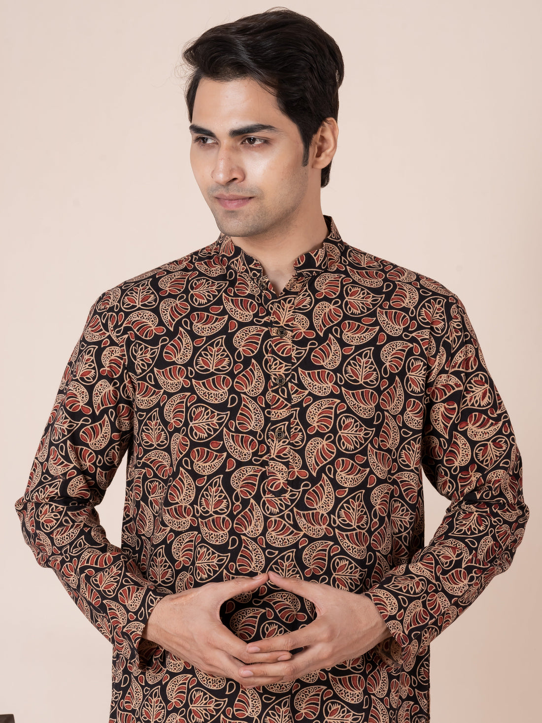 Mens Printed All-Over Printed Cotton Kurta Set