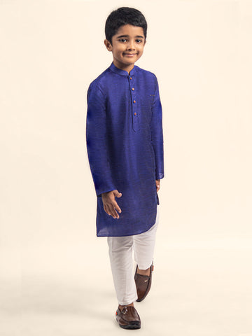 Boys Blue Art Silk Kurta